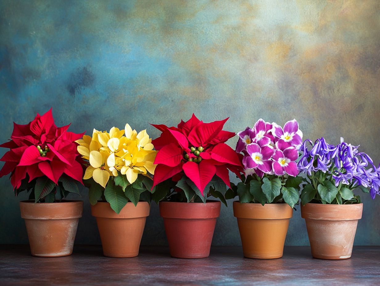 Infographic showing top winter flowers for indoor pots