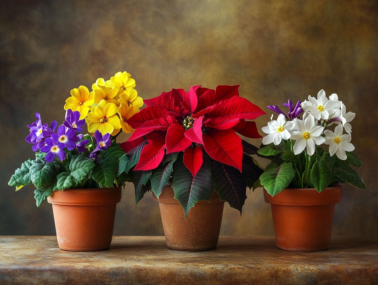 Healthy winter flowers in an indoor pot