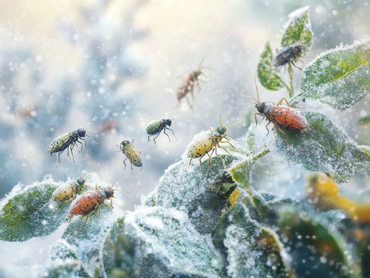 Image of whiteflies on leaves   a common garden pest.