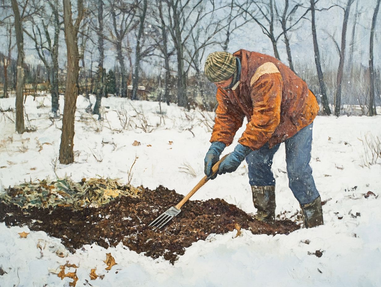 Illustration of adding organic matter to improve garden soil