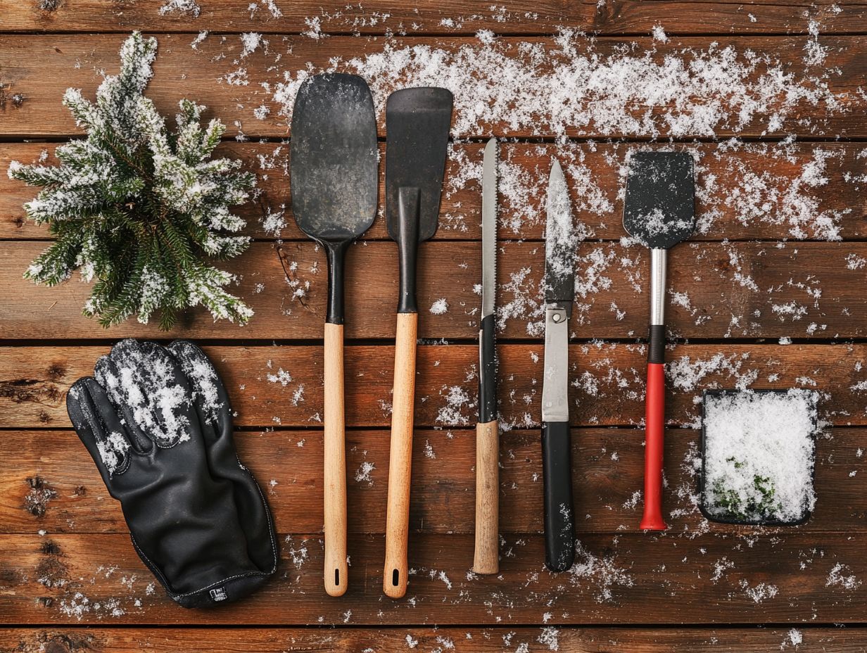 A collection of useful tools for winter gardening