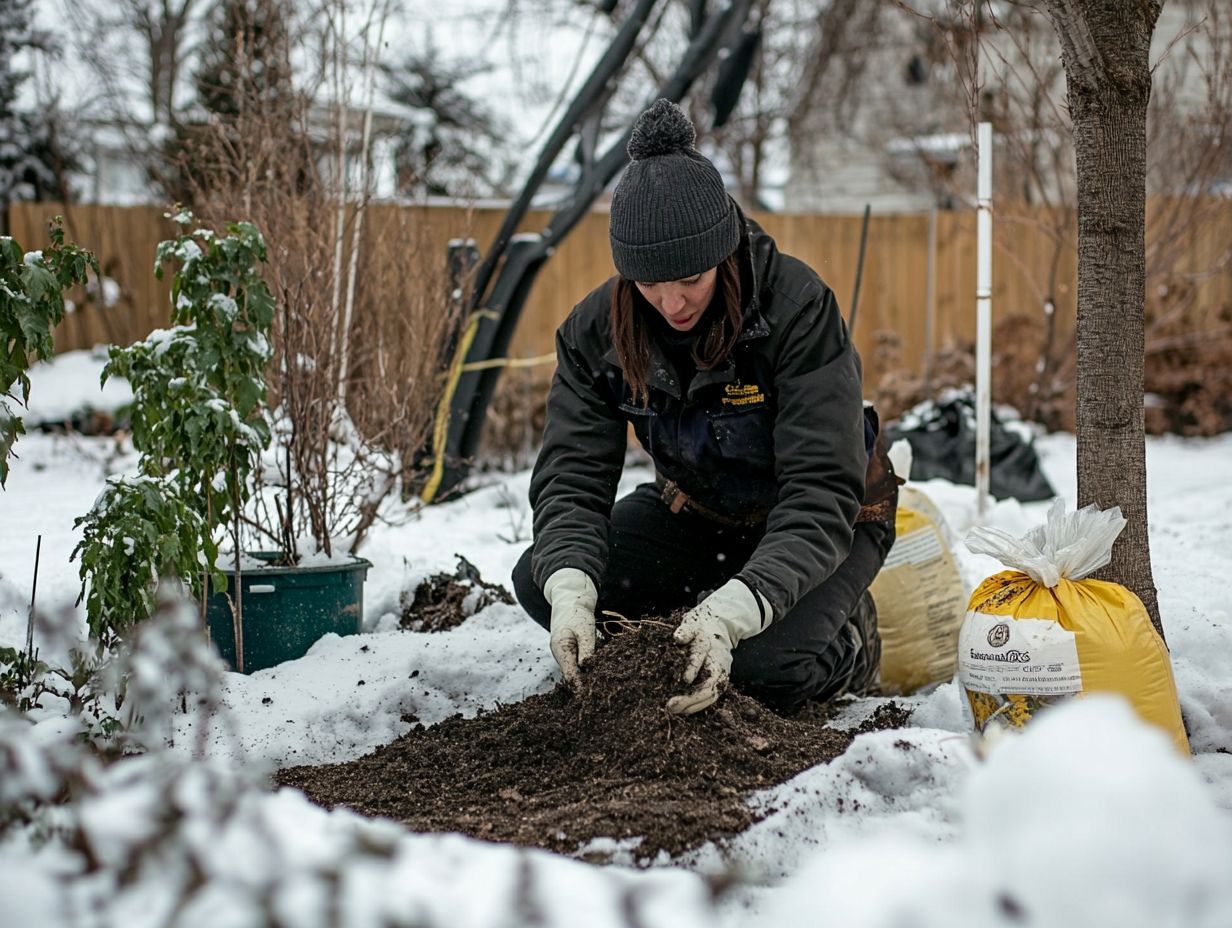 Illustration of five soil improvement techniques for cold climates.