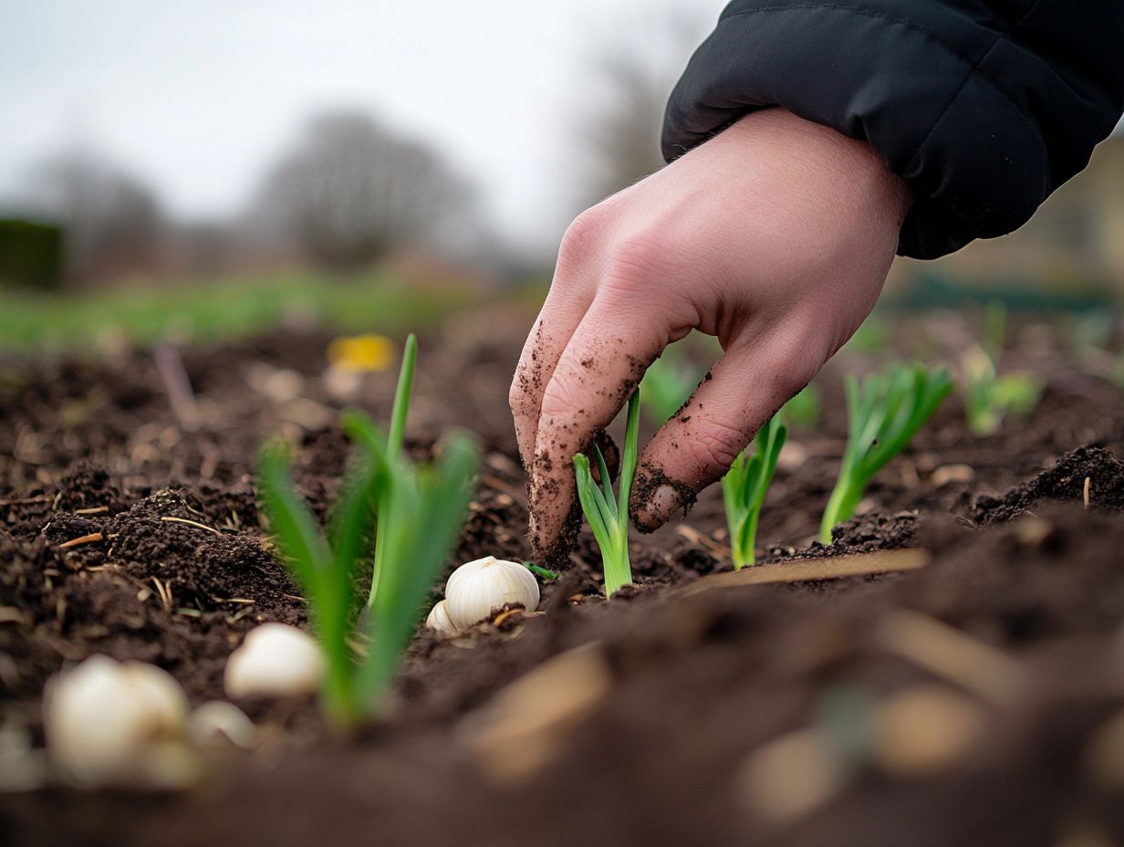 Protecting garlic from frost and cold temperatures with mulch