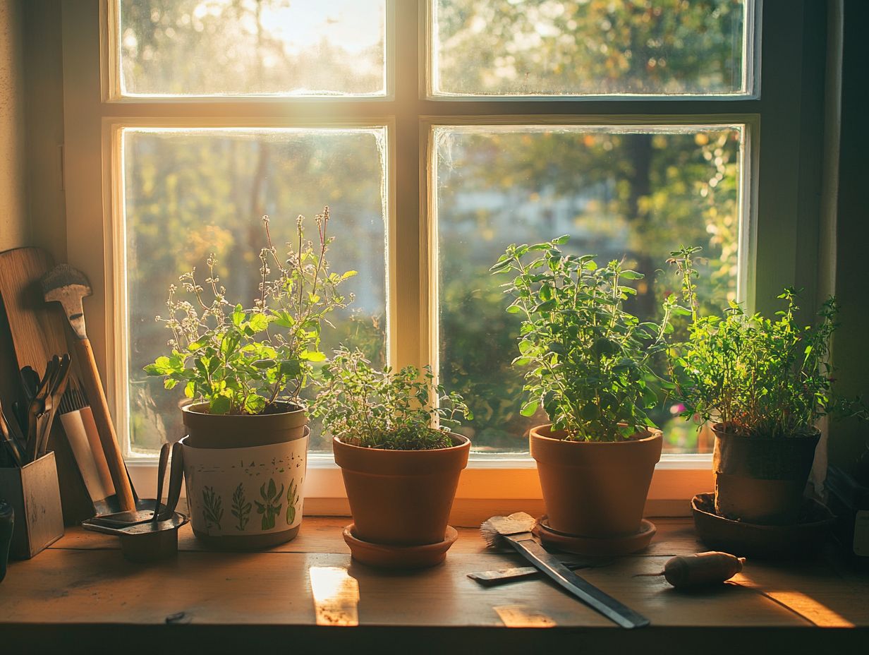 Brightly lit indoor garden with healthy plants during winter