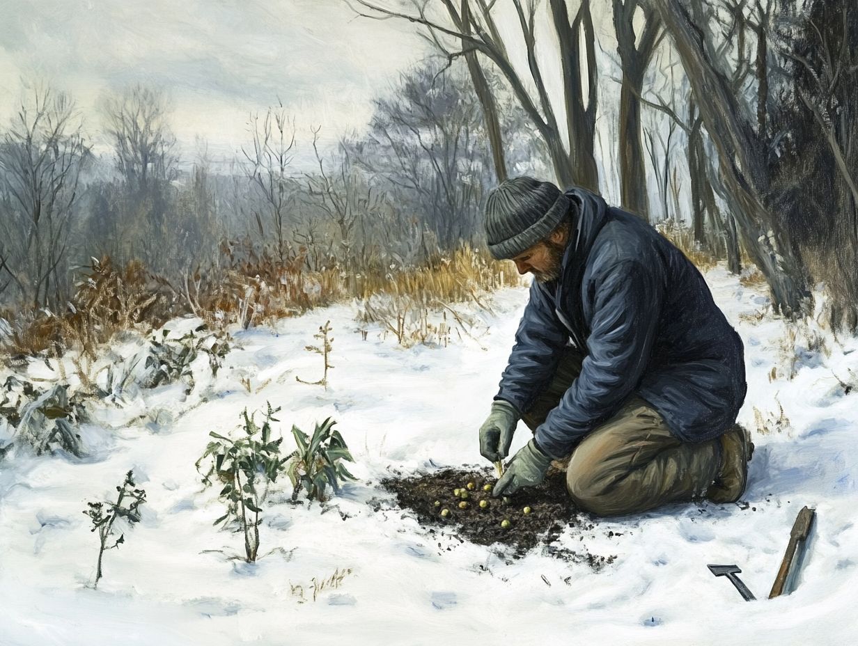 Illustration of winter gardening tips