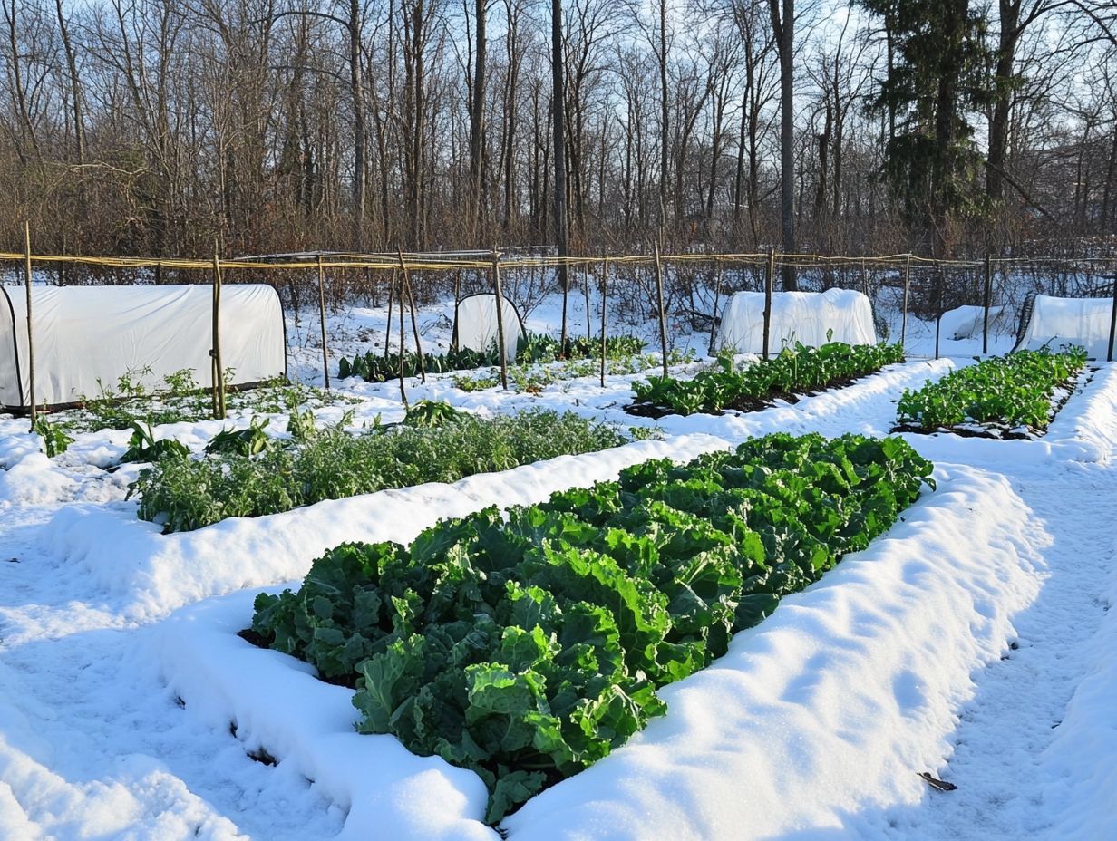 Infographic showing benefits of winter gardening in cold climates