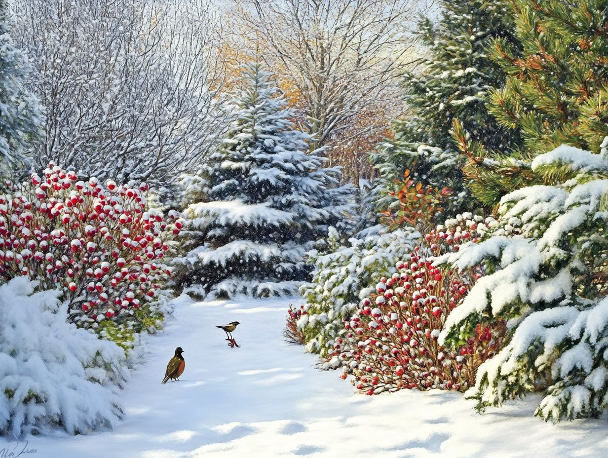 Image showing key plants for attracting birds in cold climates