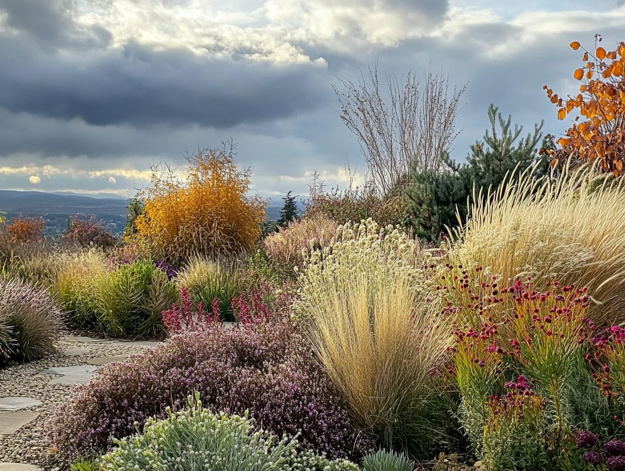 Colorful vines suited for windy cold-climate gardens, showcasing their beauty and resilience.