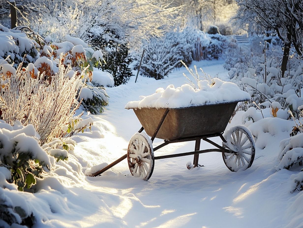 Weather-resistant construction of a wheelbarrow for cold climate gardening