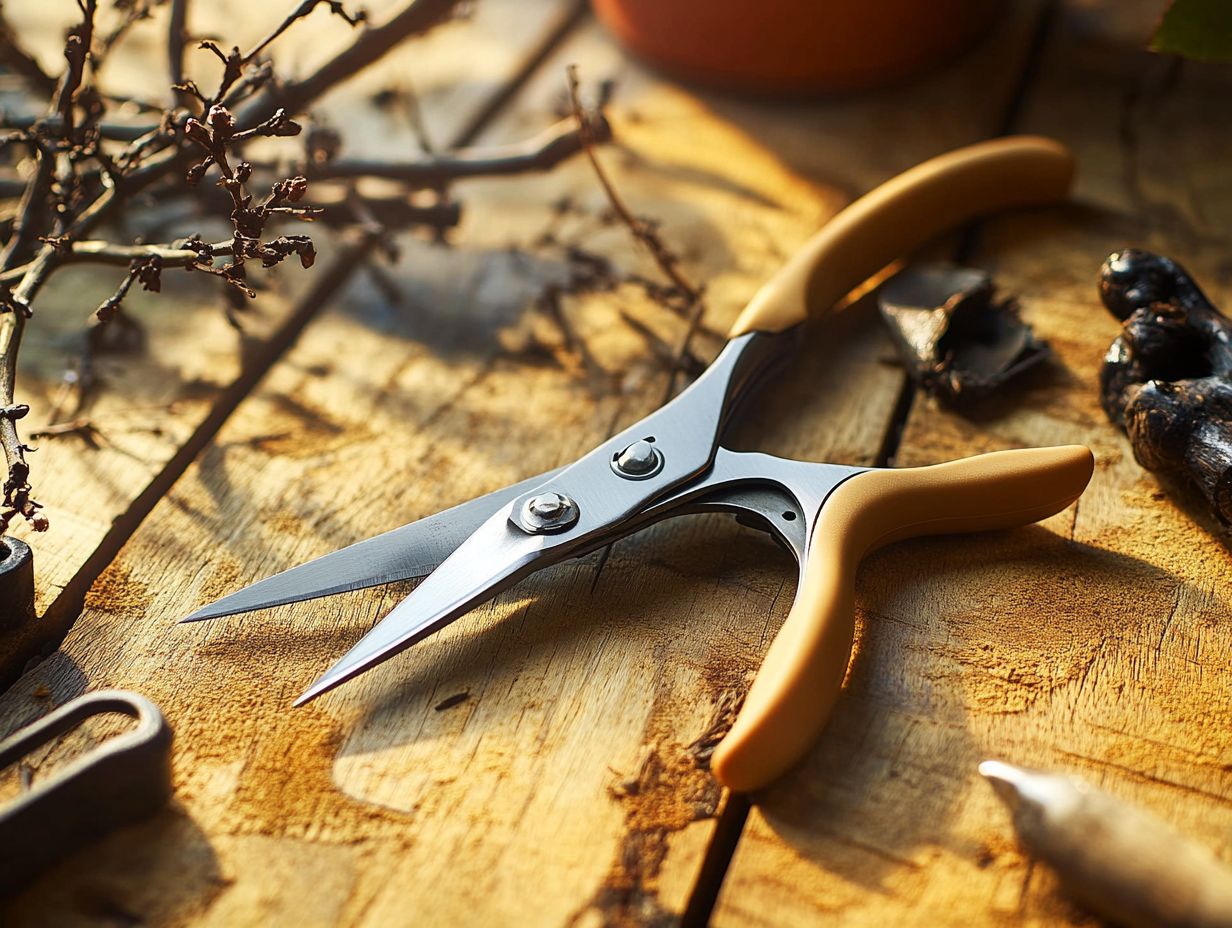 A visual comparison of pruning shear sizes and weights.