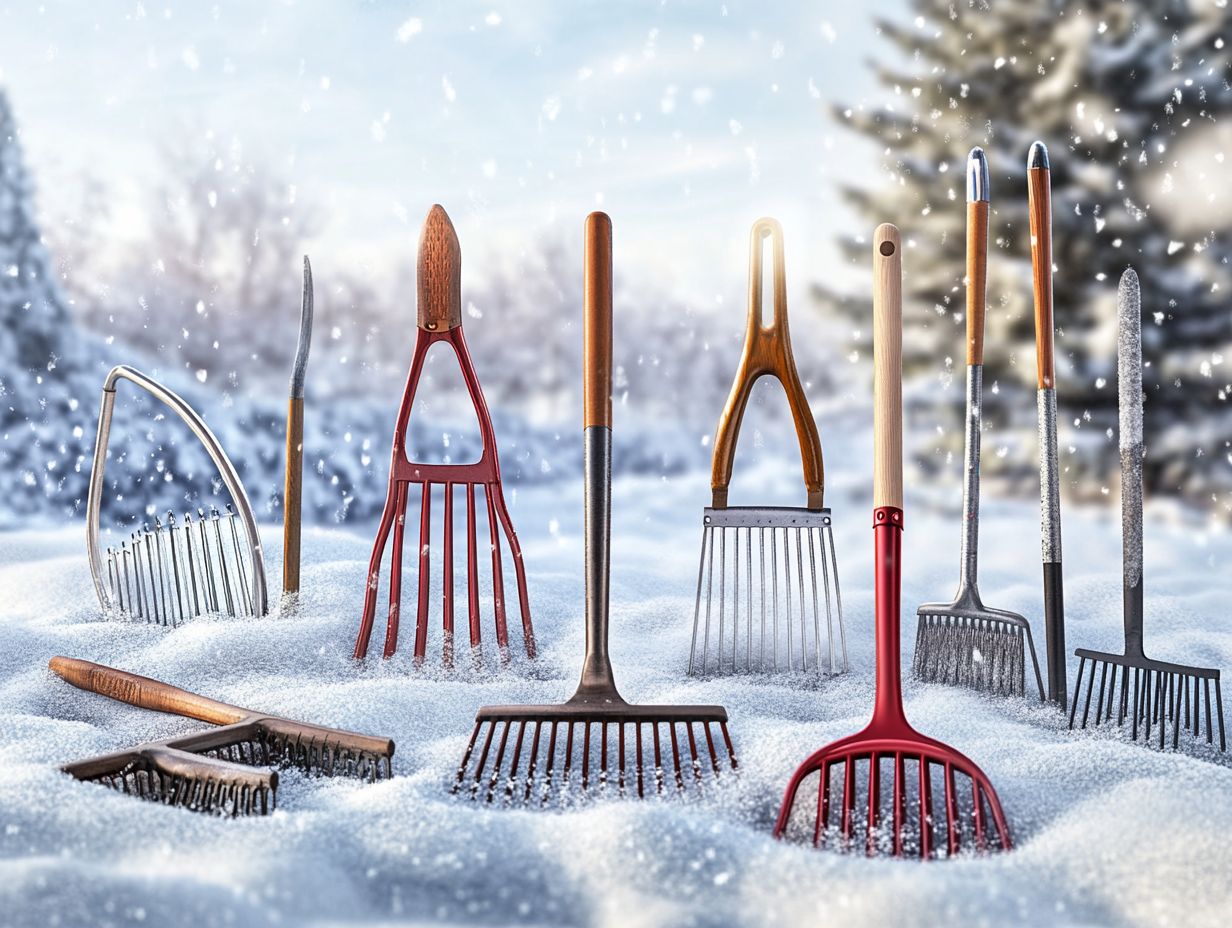 What type of rake should I use for winter cleanup?