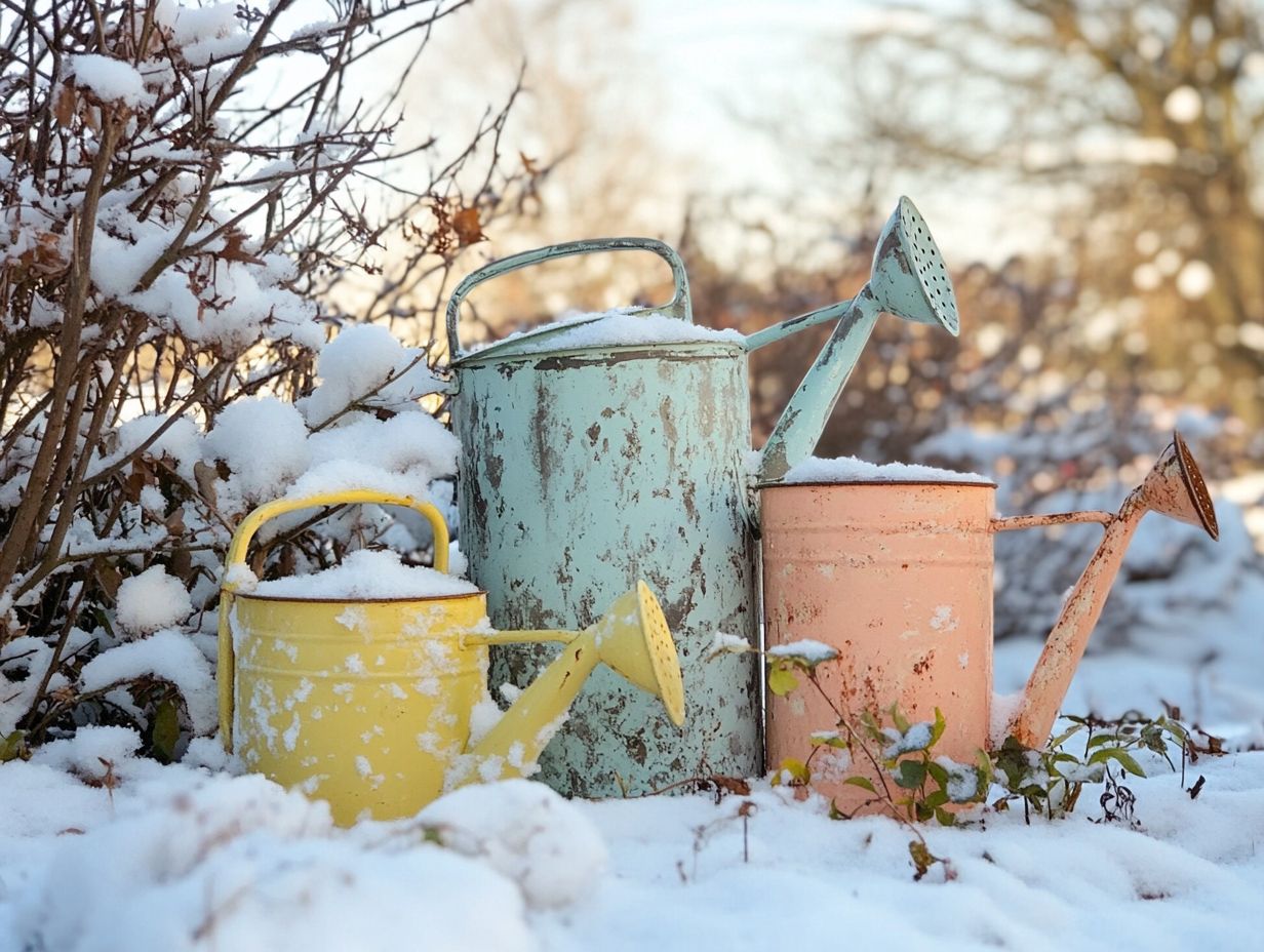 A selection of watering cans suitable for cold gardens