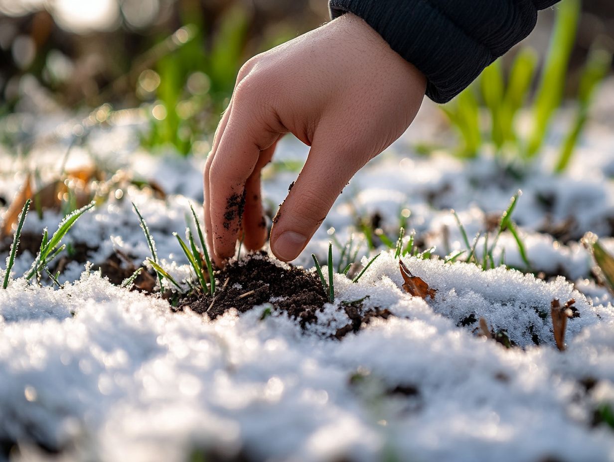 An illustration showing resilient plants thriving in cold-climate soil