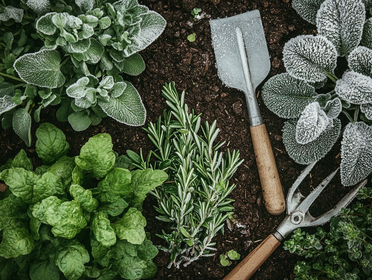 Image showing key takeaways about cold-weather herbs.