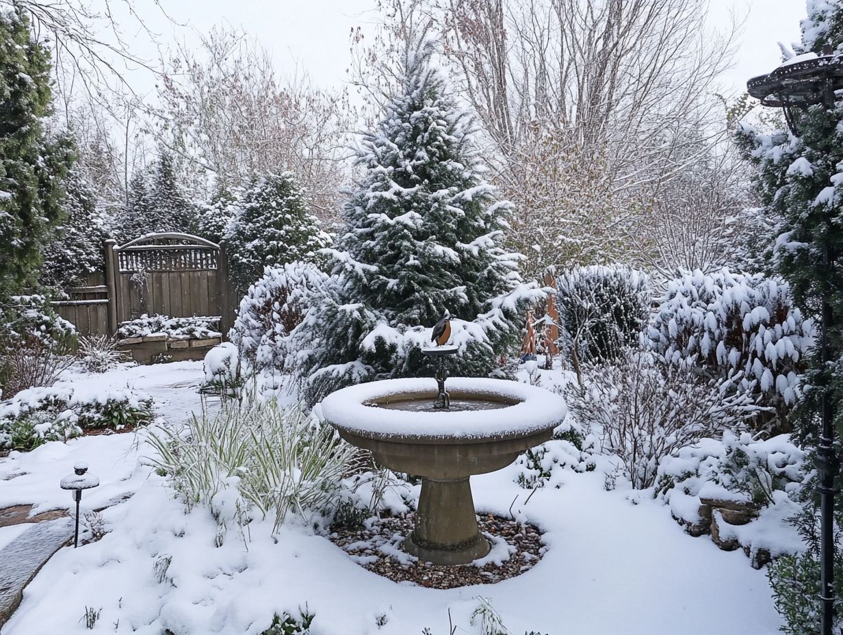 Visual summary of wildlife-friendly winter garden tips