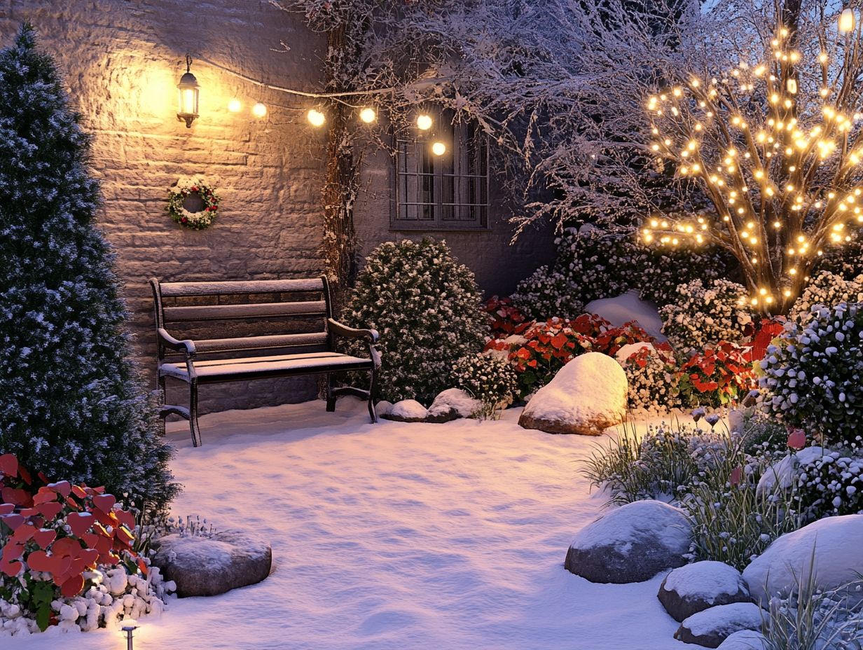 A winter garden showcasing healthy winter plants