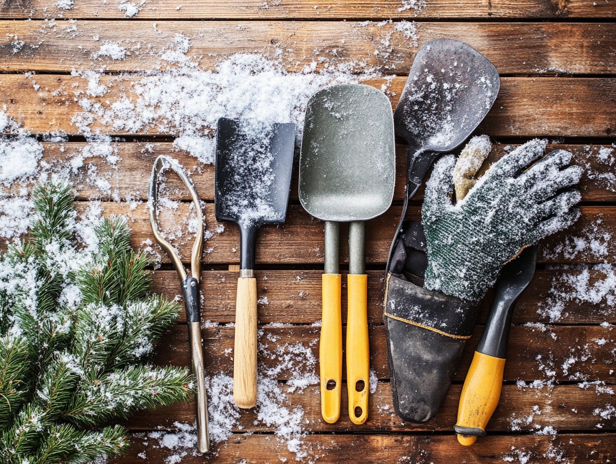 What are some essential gardening tools for cold climates?