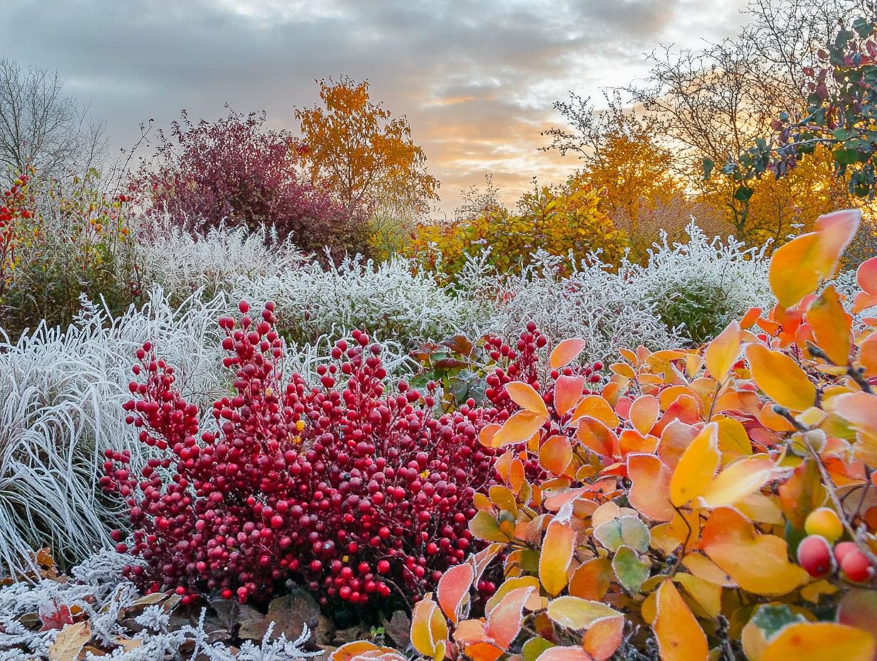 An array of vibrant shrubs for cold-weather gardens