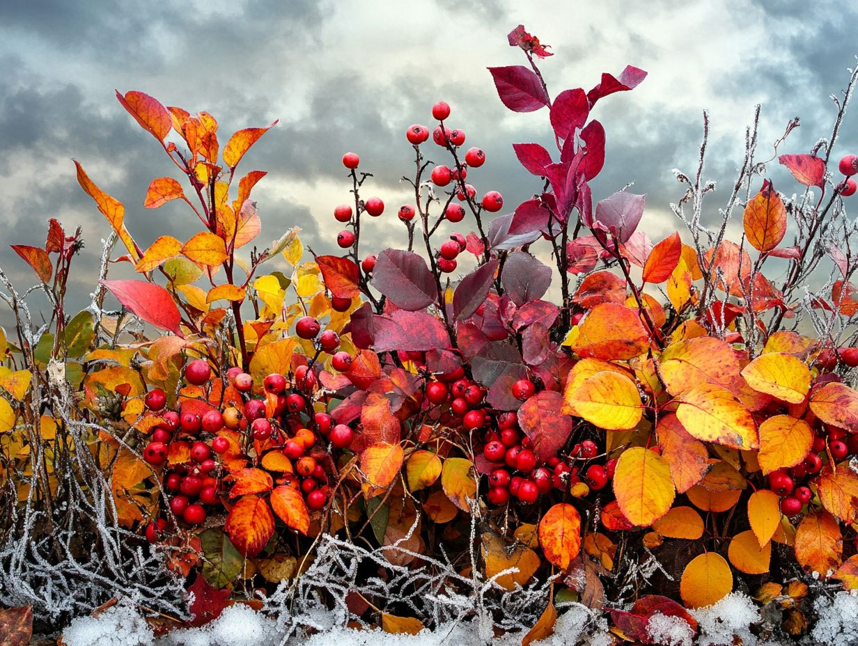 Burning Bush shrub with fiery red foliage in autumn