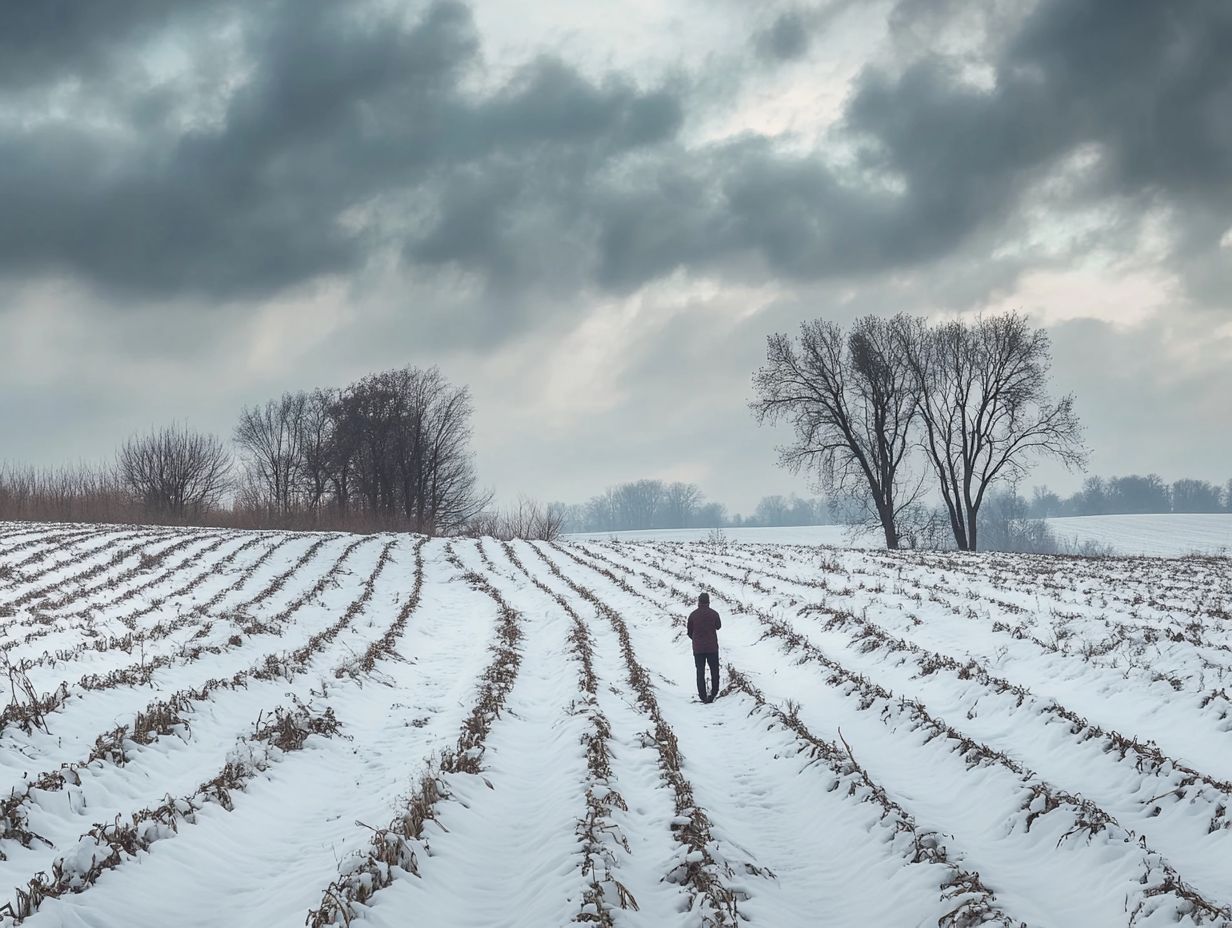 Illustration showing signs of over-fertilization and under-fertilization in winter crops.