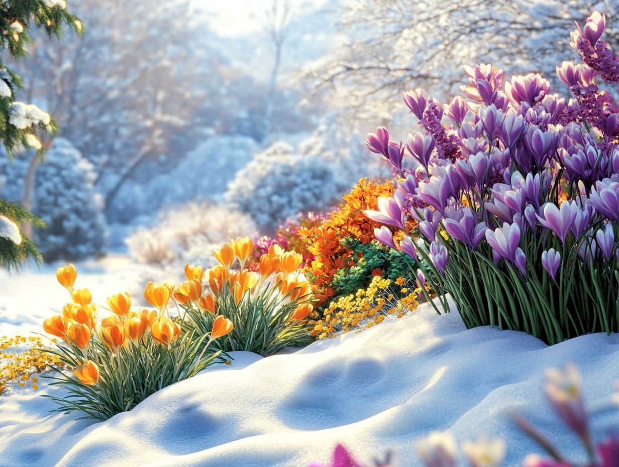 Vibrant late-blooming flowers ready for winter care