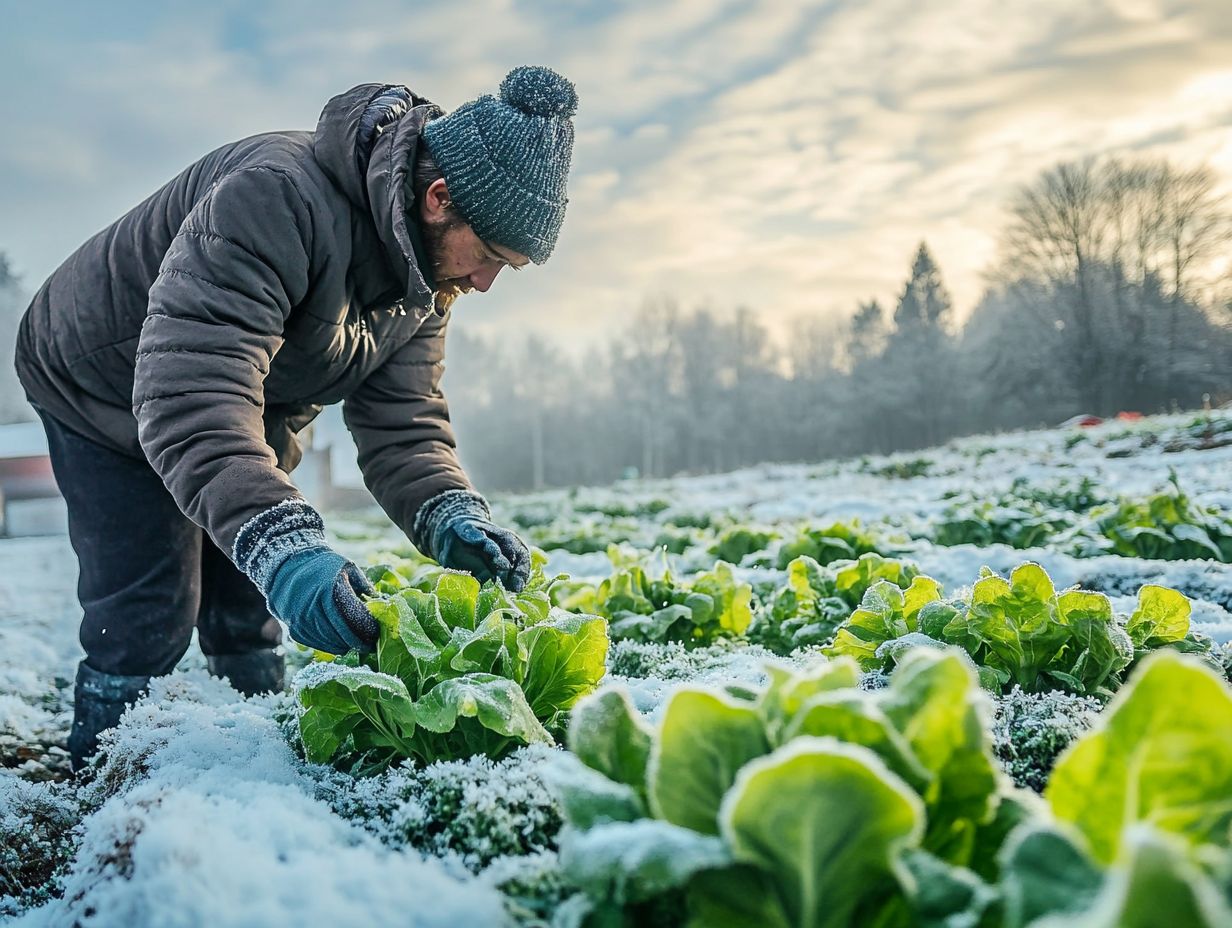 A vibrant garden of cold weather lettuce, prepared for a successful harvest.