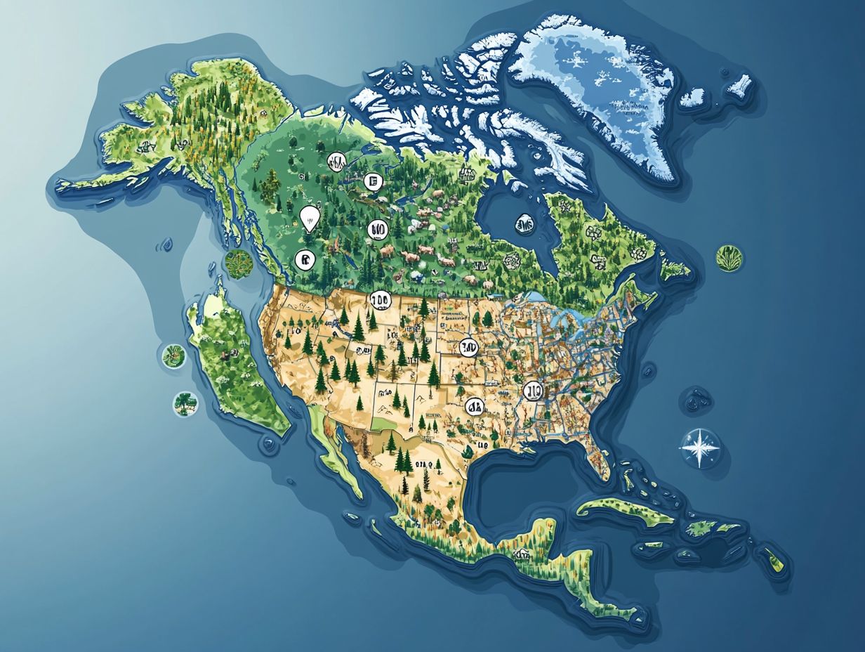 Map showing different plant hardiness zones in the U.S.