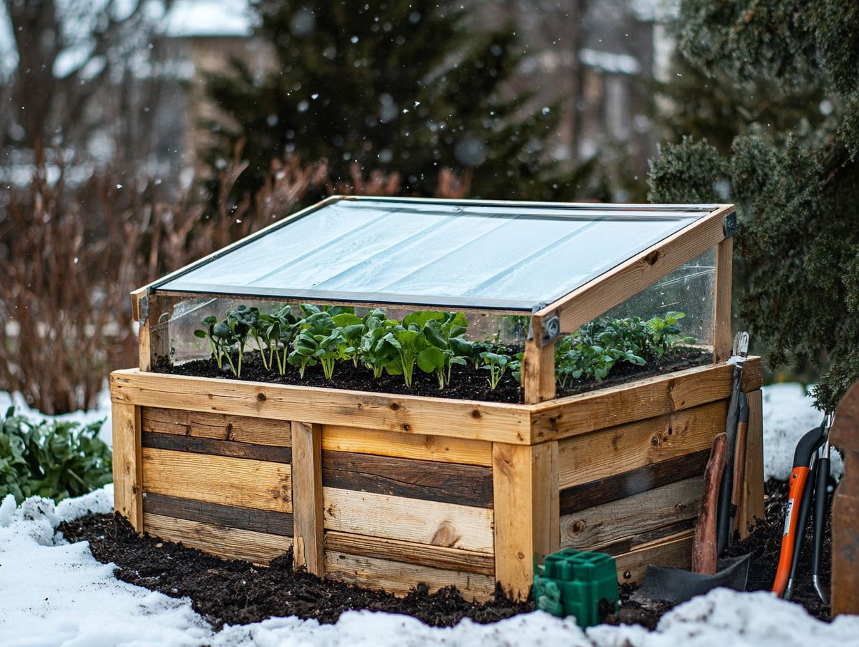 A visual guide to building a cold frame for winter plants.