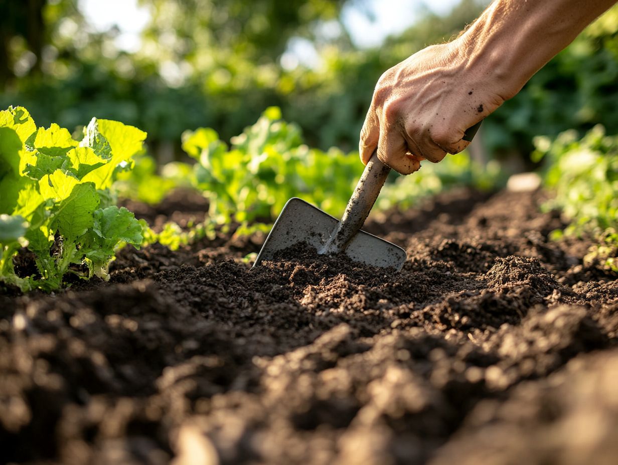 Illustration showing frequently asked questions about improving soil quality.