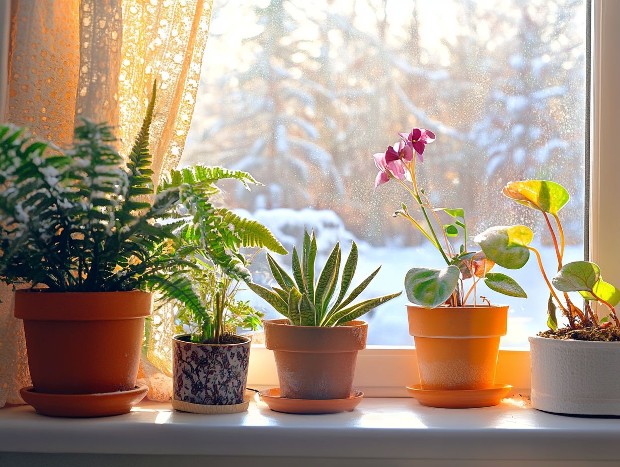 Person demonstrating winter care methods for indoor plants