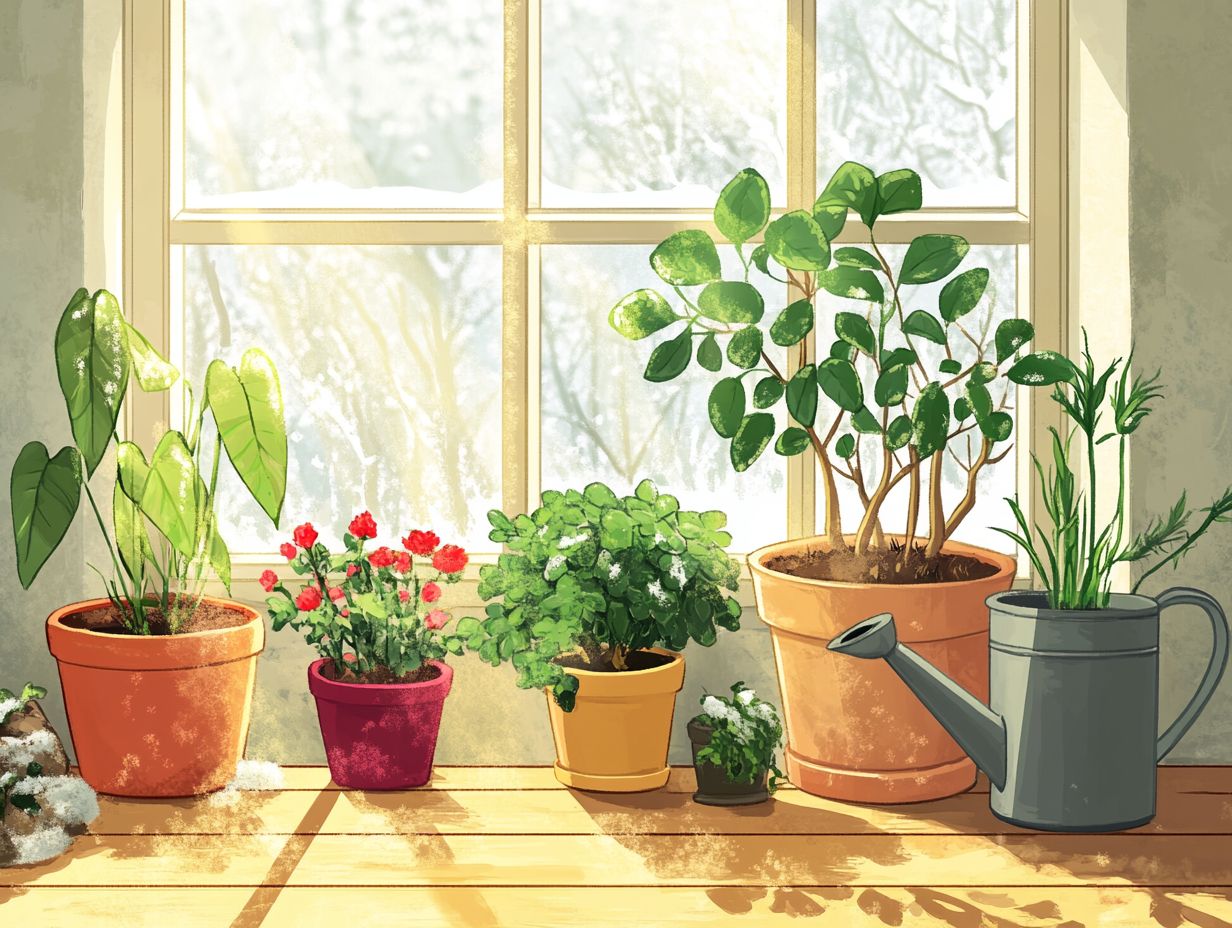 A visual guide to caring for potted plants in winter