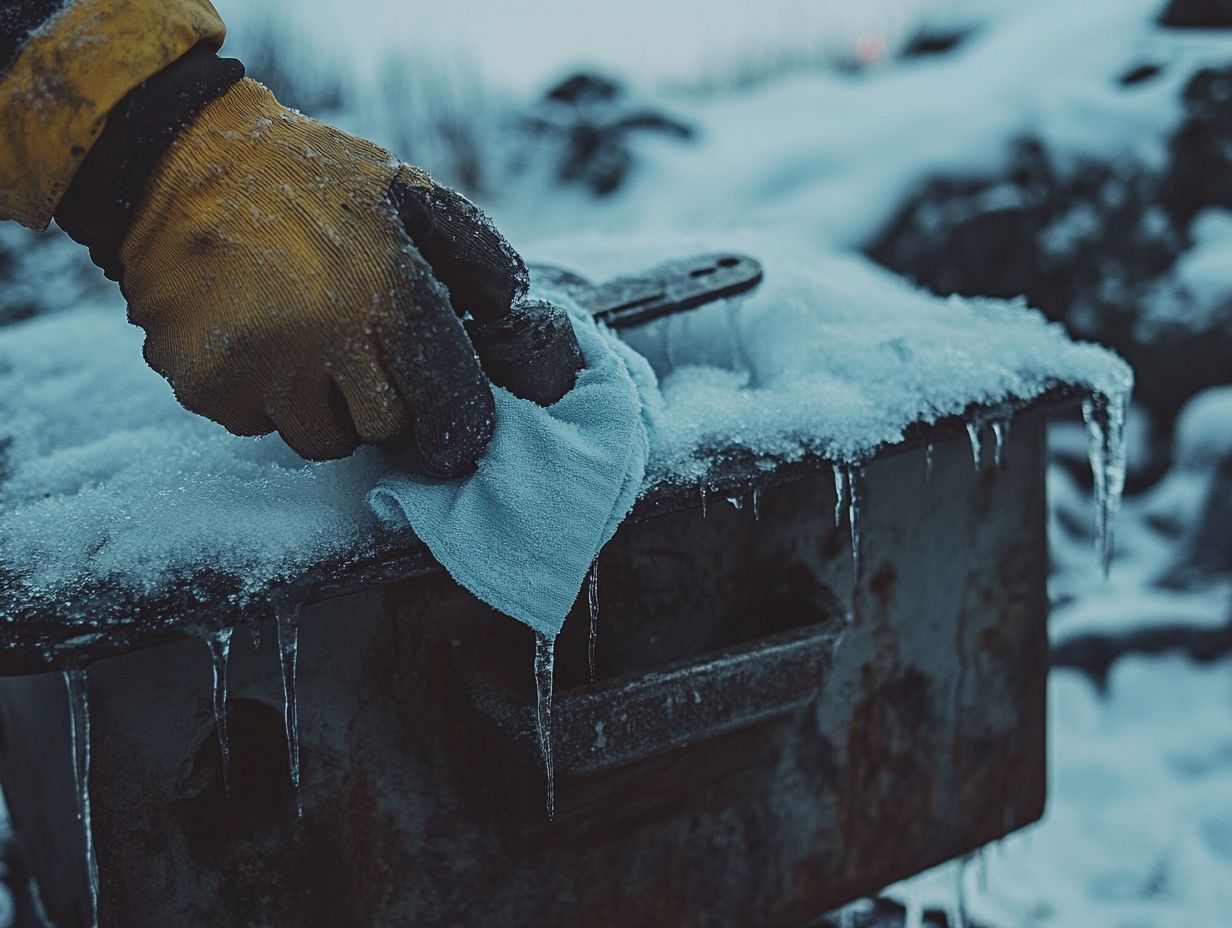 A guide on caring for frozen tools in cold weather.