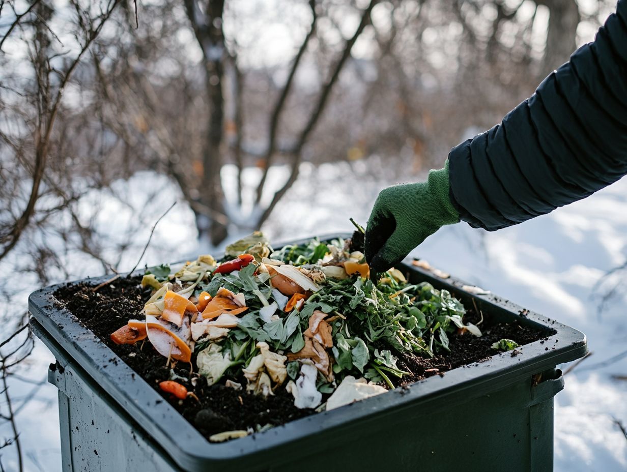 Composting setup in a winter garden