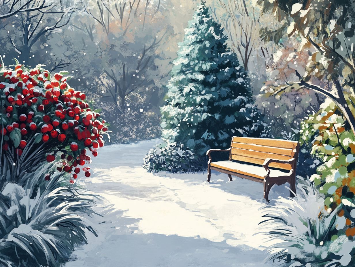 What are the key elements to consider when creating a winter garden design?