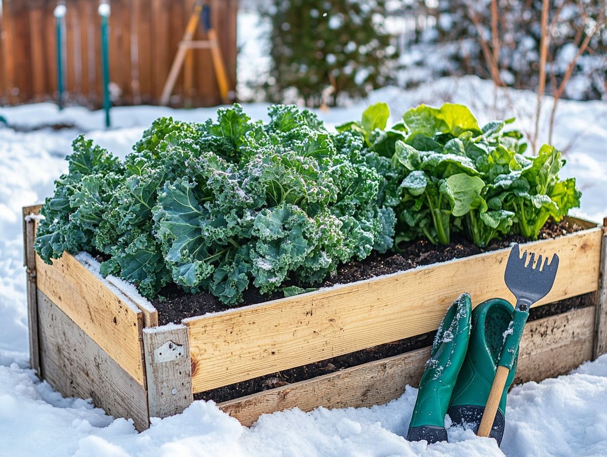 A vibrant winter salad garden showcasing fresh greens.