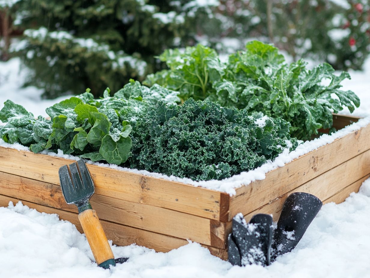 A vibrant winter salad garden showcasing fresh greens.