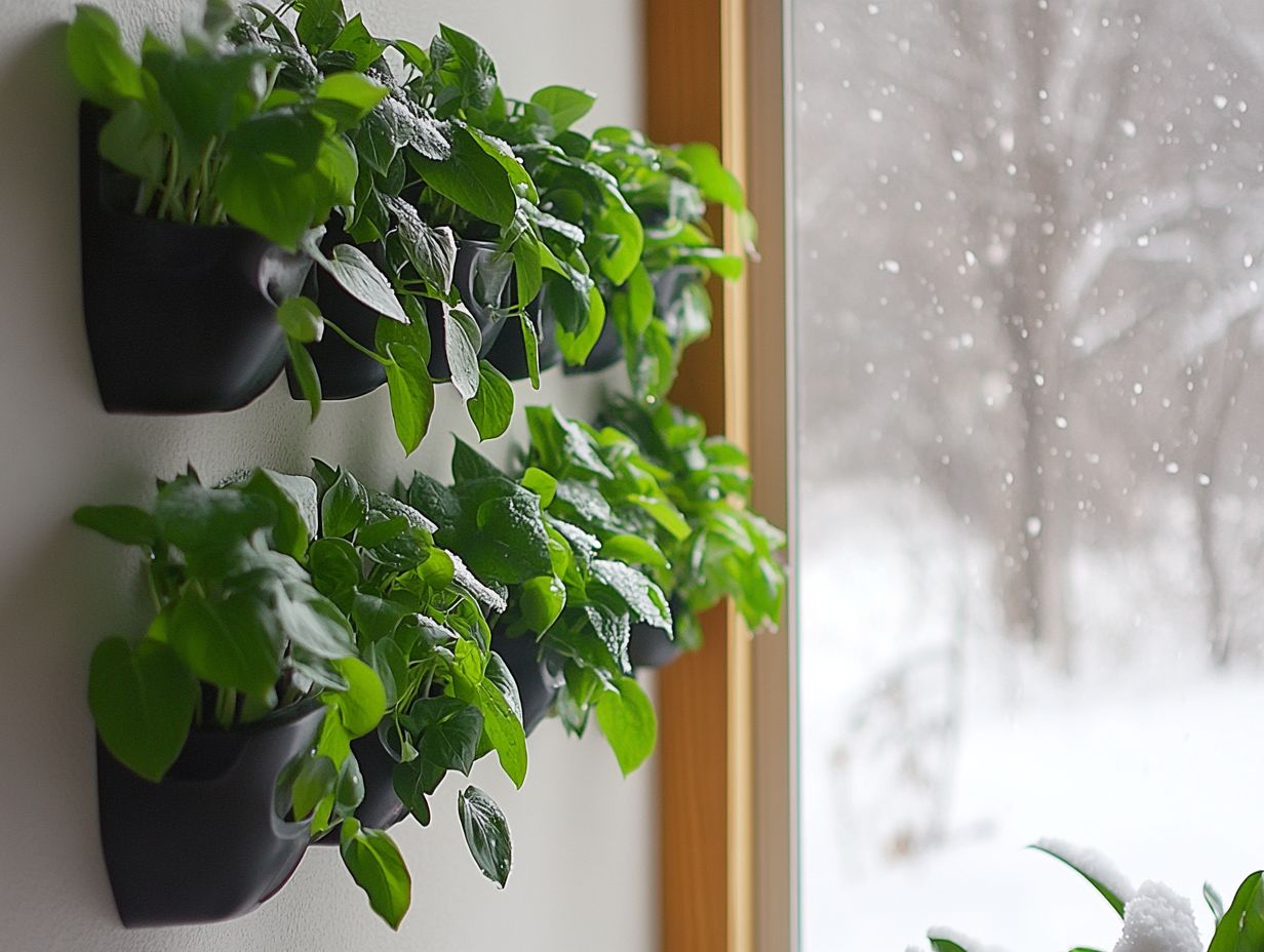 A vibrant vertical garden showcasing various climbing plants