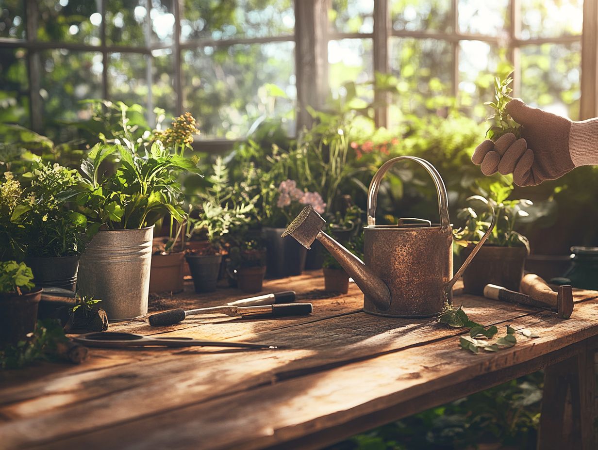 Cleaning and sharpening gardening tools