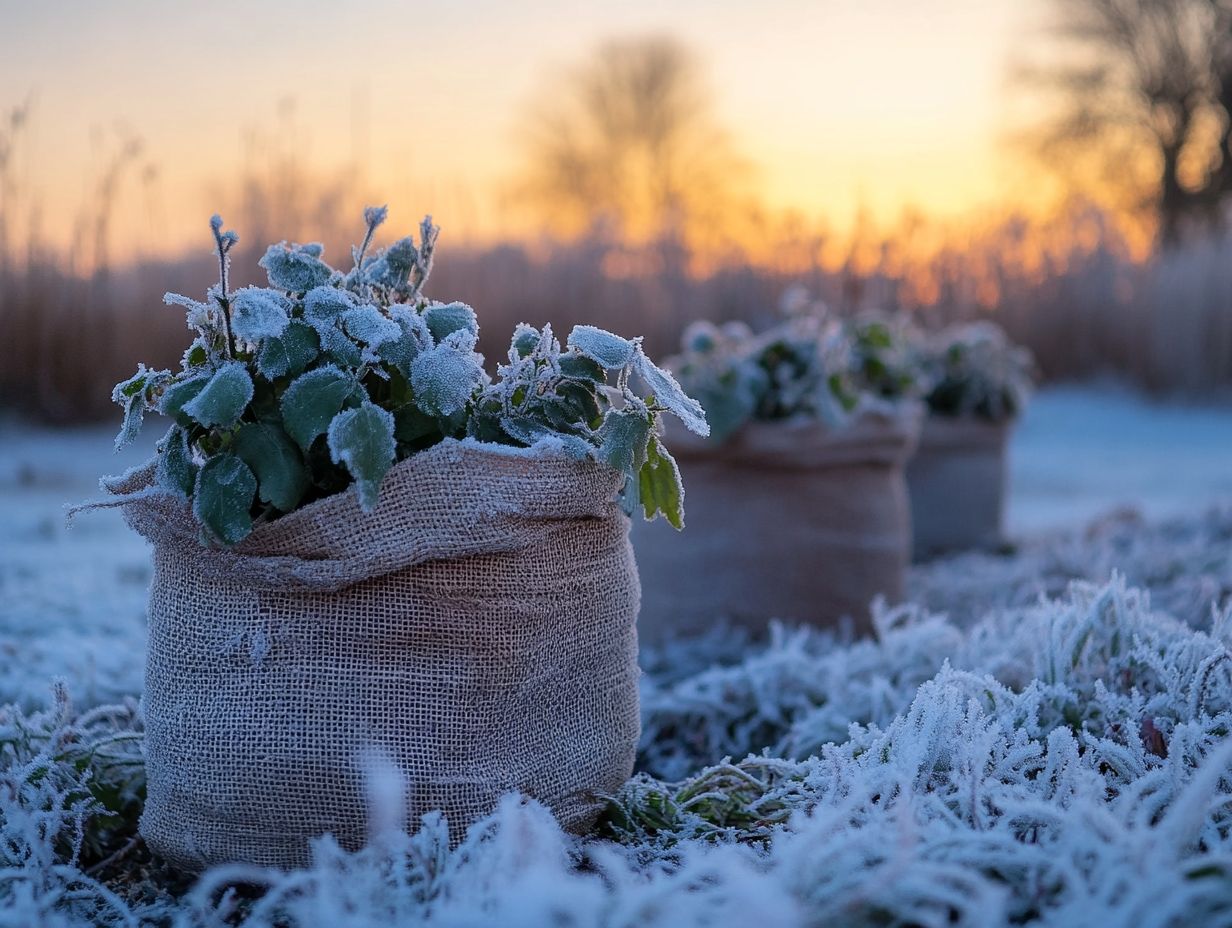 A winter shelter protecting plants from frost