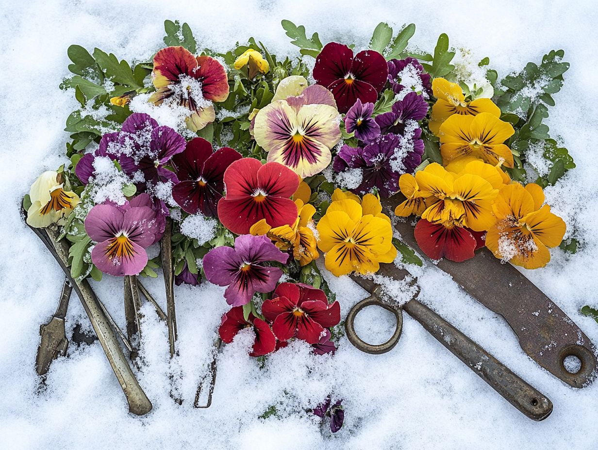 Visual summary of key takeaways for cold-hardy flowers