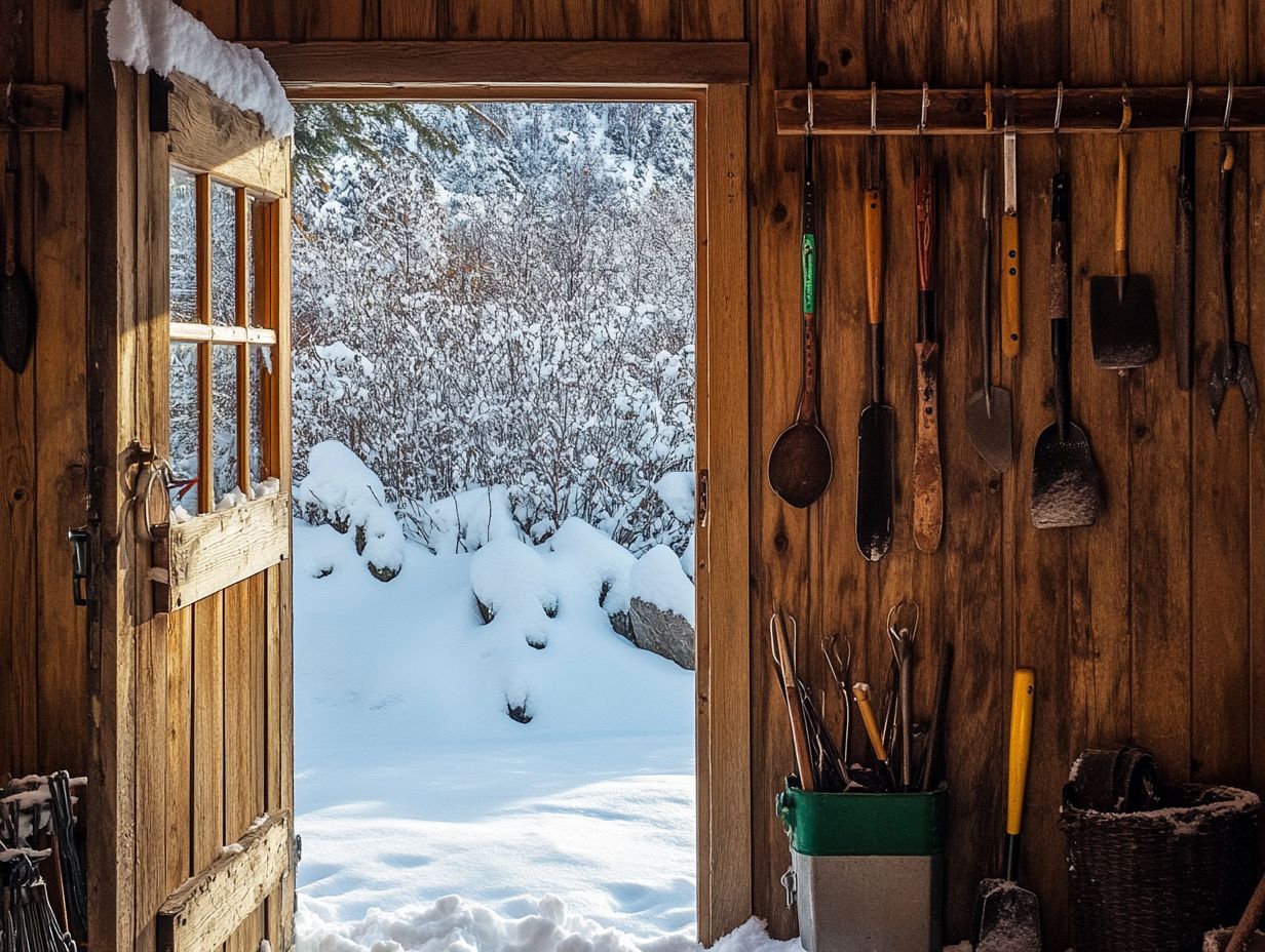 Image showing different garden tools and their winter care instructions