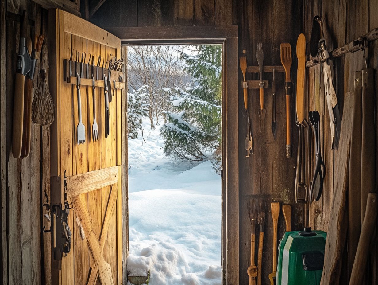 What are the necessary steps to properly store garden tools for winter?