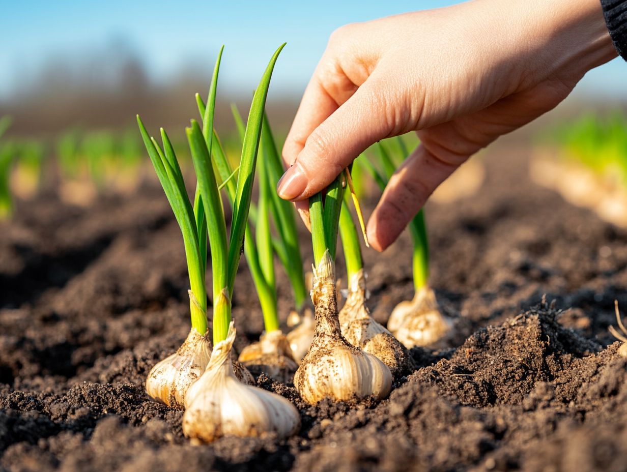 Harvesting Winter Garlic