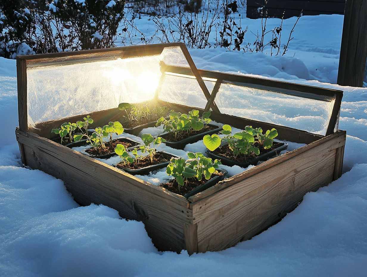 A well-placed cold frame basking in sunlight, protecting delicate plants.