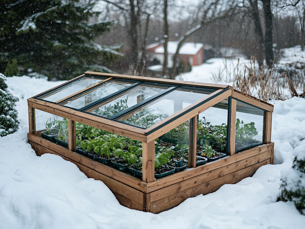 A cold frame used in winter gardening