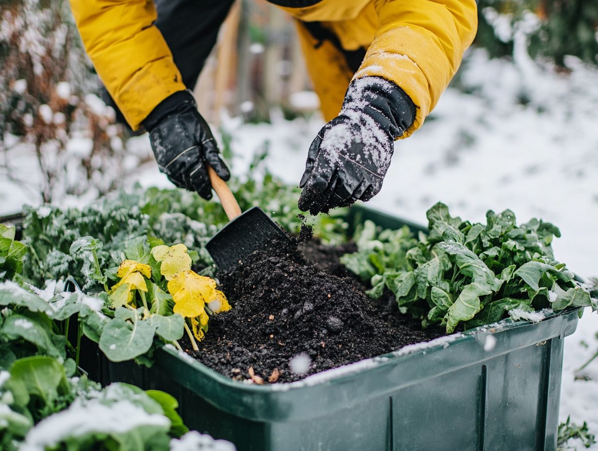 Image illustrating key takeaways for winter composting