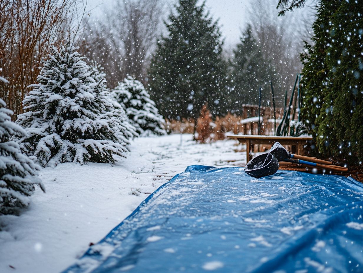 A gardener selecting the best tarp for winter protection