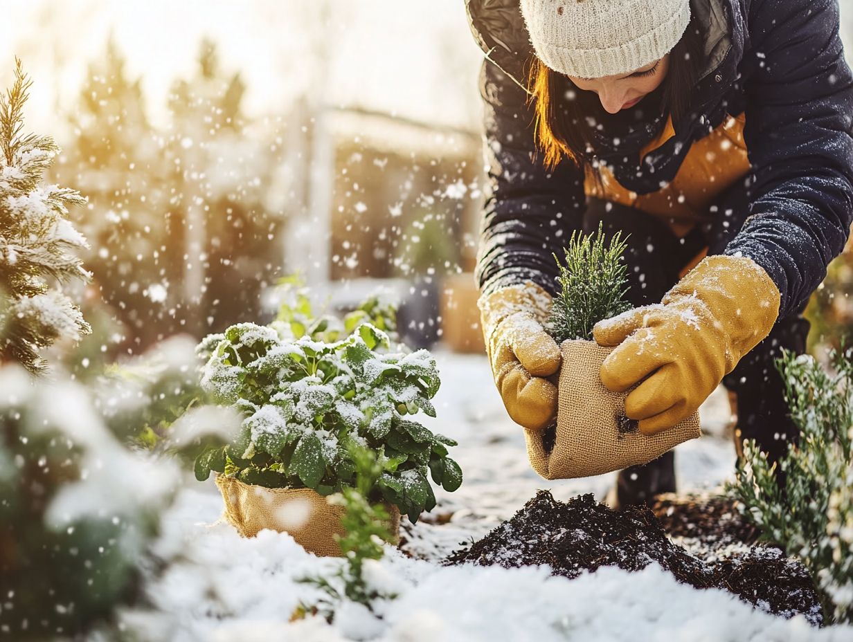 Visual guide for winterizing various garden types