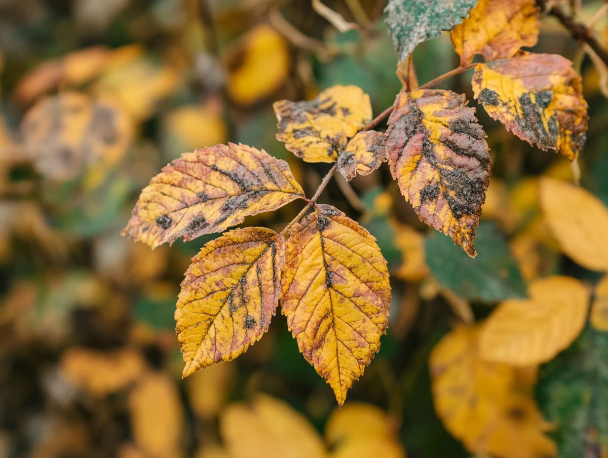 Identifying common winter plant diseases like dusty white coating on leaves