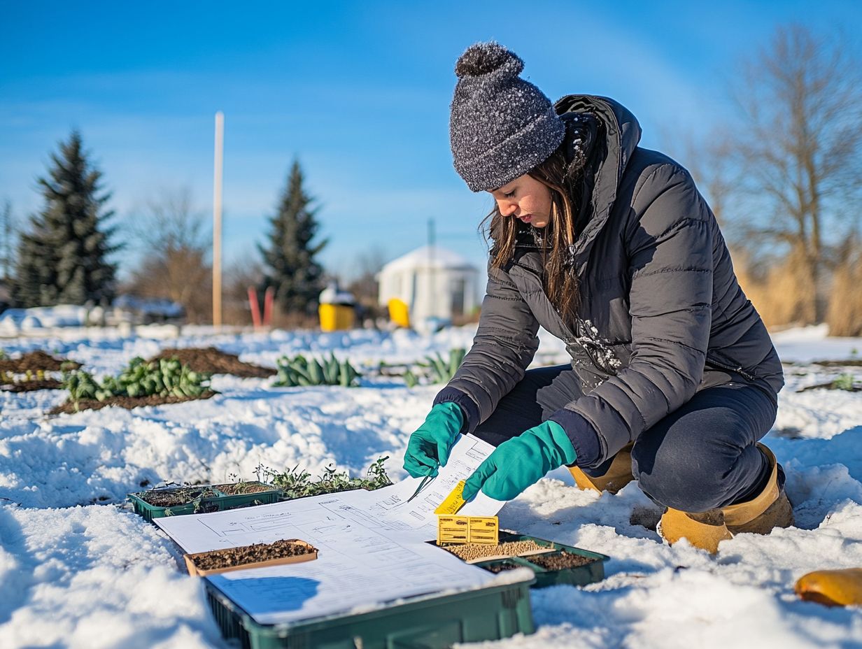 Illustration of key takeaways for planning a winter garden.